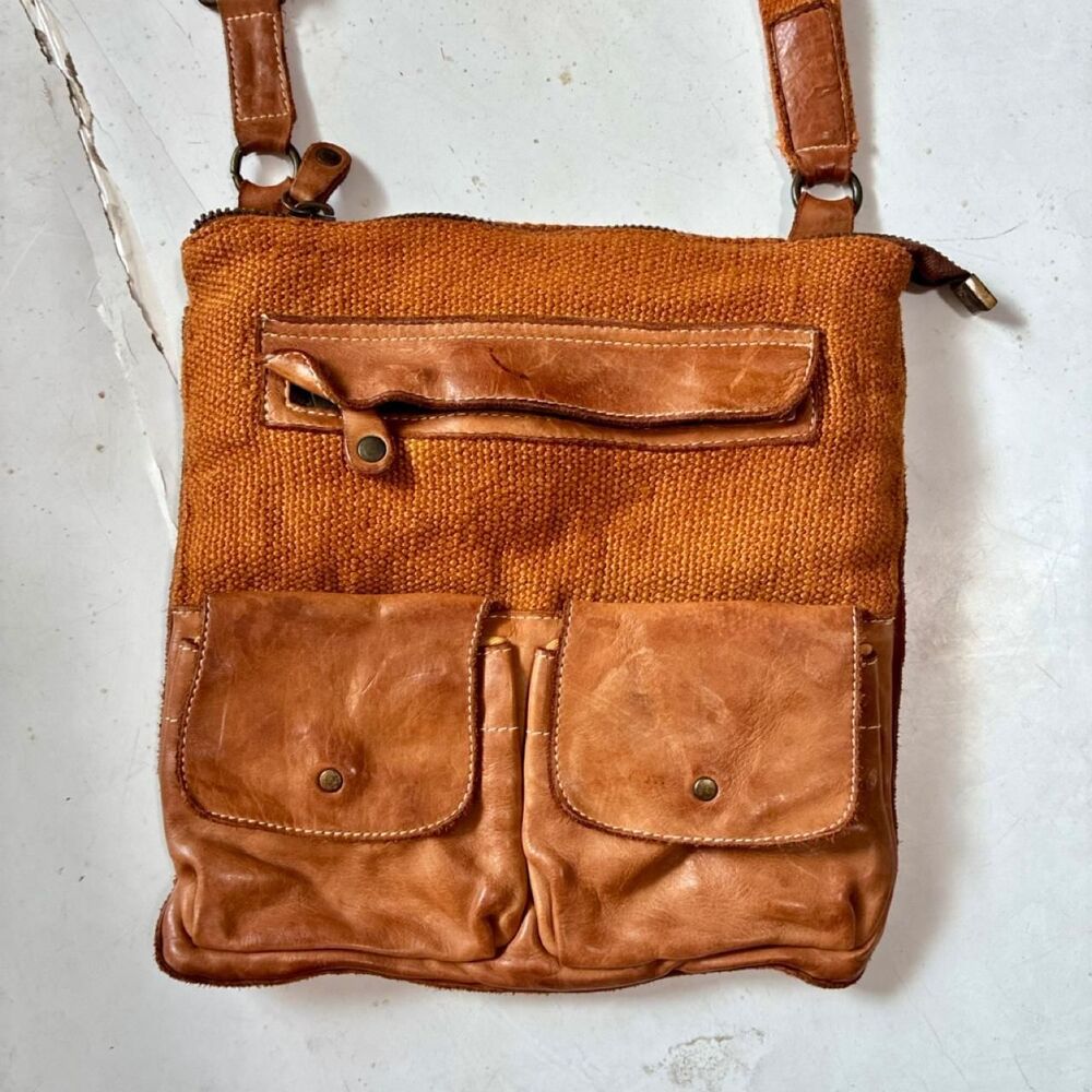 Vintage Rossi Firenze Brown Leather Crossbody Bag